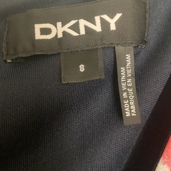 DKNY size 8 navy floral dress - Picture 4 of 5